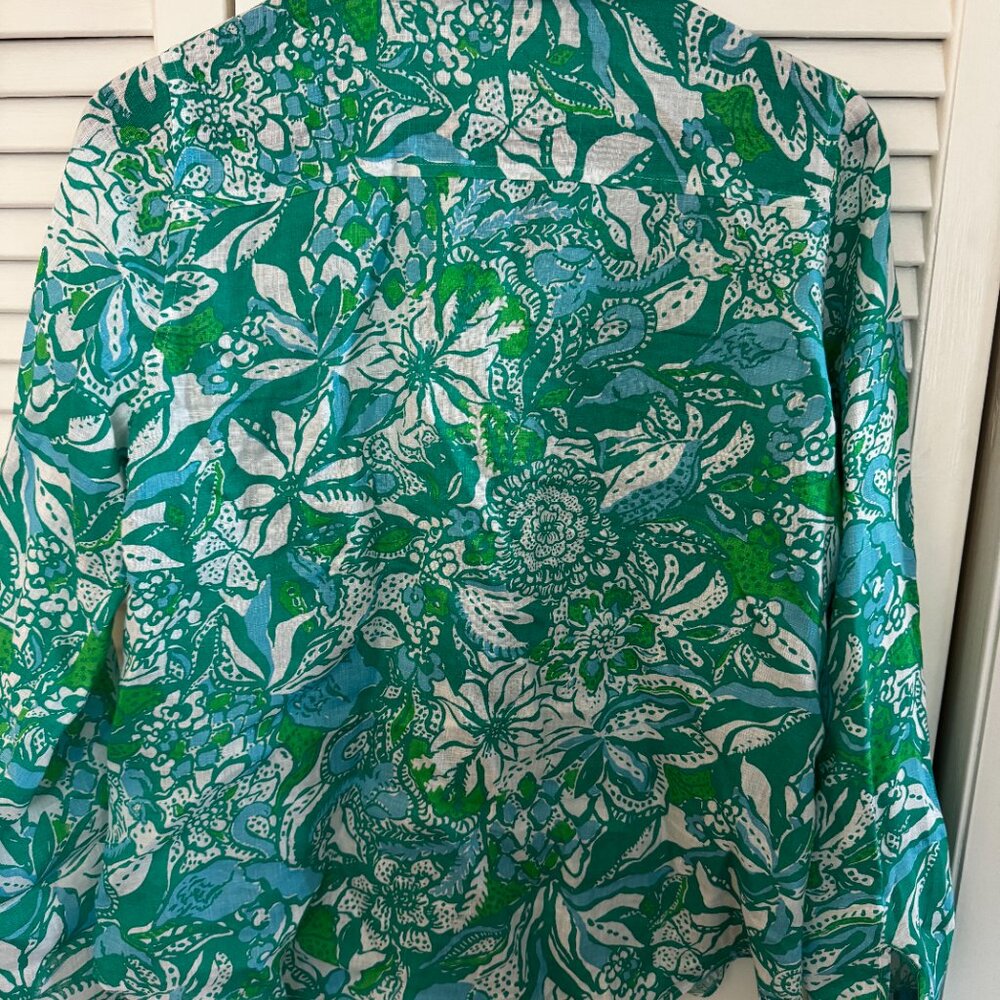Lilly Pulitzer Linen Button Down - Small - image 4